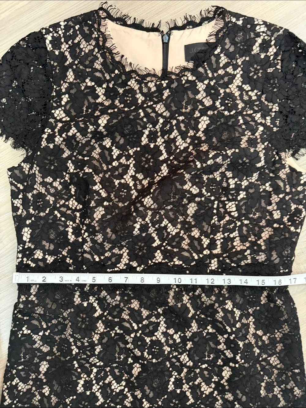 J. Crew Collection Black Lace Fit and Flare Mini Dress.  Sz 12